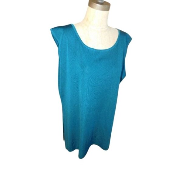 Misook Size 2X  Scoop neck Sleeveless Designer Plus Size Knit Top - Picture 2 of 2